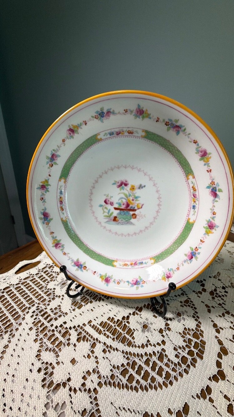 #67 antique Royal Doulton ceramic plate made for J.M.D. & Co. Boston soup bowl
